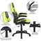 Emma and Oliver Gaming Desk and Racing Chair Set with Headphone Hook, and Monitor Stand